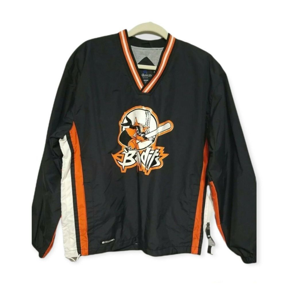 Holloway Chicago softball  Pullover Windbreaker Jacket ‎ Men Size S Black Orange